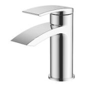 Boxed Wye Chrome 150mm Cloakroom Lever Mono Basin Mixer Tap With Clicker Waste (LOC: SR9.4.4-