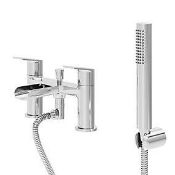Boxed GoodHome Ajeeta Gloss Chrome effect Deck-mounted Bath mixer tap with shower kit (LOC: SR9.4.