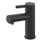 Boxed Swirl Bonda Black 136mm Cloakroom Round Head Mono Basin Mixer Tap With Waste (LOC: SR9.4.6-