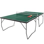 Boxed SPORTNOW 9FT Folding Tennis Table, with 8 Wheels, for Indoor Use, Green RRP £329.99. Large
