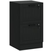 Boxed HOMCOM 2 Drawer Filing Cabinet with Lock, Office Storage Cabinet with Adjustable Hanging