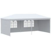 Boxed Outsunny 6 x 3 m Party Tent Gazebo Marquee Outdoor Patio Canopy Shelter with Windows and