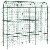 Boxed Outsunny 183 cm Tall Metal Garden Trellis, Arch Trellis for Climbing Plants Outdoor with