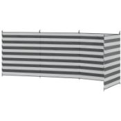 Boxed Outsunny 4 Pole Camping Windbreaks, Beach Wind Shield Shelter with Carry Bag and Steel