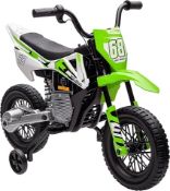 Boxed AIYAPLAY 12V Kids Electric Motorbike with Twist Grip Throttle Music Green (LOC: R49.17-