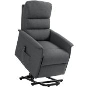 Boxed HOMCOM Electric Riser Recline Armchair, with Footrest - Dark Grey RRO £229.99. Gentle 45° lift