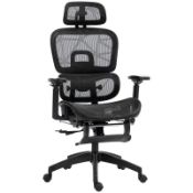 Boxed HOMCOM Multi-Adjustable Mesh Office Chair - Black RRP £149.99. Adjustable features: