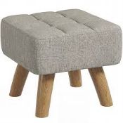 Boxed HOMCOM Modern Footstool, Fabric Foot Rest with Rubber Wood Legs (LOC: R49.7-QA3190 - 1P)