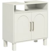 Boxed HOMCOM Under Sink Cabinet for Basin without Pedestal - Cream White (LOC: R49.24C-KK5596 -