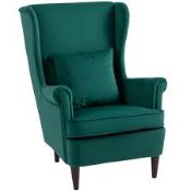Boxed HOMCOM Modern Accent Chair with High Backrest and Pillow (LOC: R49.7-QA3194 - MP)