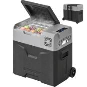 Boxed HOMCOM Car Refrigerator, Portable 12/24V 50 Litre Compressor Fridge Freezer, Electric Cooler