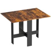 Boxed HOMCOM Folding Dining Table, Space-Saving Drop Leaf Kitchen Table for 4-6 People Rustic