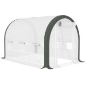 Boxed Outsunny 3 x 2(m) Walk-In Tunnel Greenhouse, with Accessories - White RRP £149.99. Compact