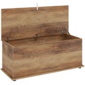 Boxed HOMCOM Storage Chest, Large 113L Blanket Box, Shoe Bench with Safety Hinged Lid, Storage