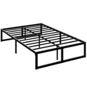 Boxed HOMCOM 4ft Small Double Bed Frame with Underbed Storage and Steel Slat Support, 32.5 cm