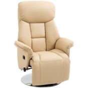 Boxed HOMCOM Adjustable Swivel Recliner, Manual Recliner Chair with Footrest, Padded Arms, PU
