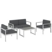 Boxed Outsunny 4 Seater Garden Furniture Set, Extra Wide Deep Garden Sofa Set with Olefin