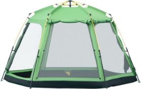 Boxed Outsunny 6 Person Pop Up Camping Tent, 2-Tier Design Backpacking Tent with 4 Windows 2 Doors