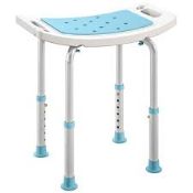 Boxed HOMCOM Adjustable Height Shower Chair with Aluminium Frame (LOC: R49.7-QA3187 - SP)