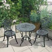 Boxed Outsunny 3 Piece Bistro Set with Parasol Hole (LOC: R49.7-QA3185 - 1P)
