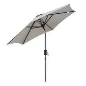 Grey 2m Steel Garden Parasol (LOC: SR3.1.2-QA3670 - 1P)