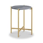 3 x Pimlico Grey 42.5cm Round Marble Side Table (LOC: SR3.1.2-QA3671 - 2LP)