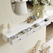 Boxed SoBuy FRG43-L-W, Floating Shelf with 3 Drawers - Modern Wall Mounted Shelf (LOC: SR6.5.1-