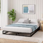 Boxed Hashtag Dekker Metal Platform Bed with Wooden slat support 15cm/6in Height Double (LOC: SR6.