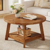Boxed Solid Wood Four Leg Coffee Table with Storage (LOC: SR6.6.6-QA3206 - 1LP)