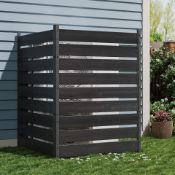 Boxed Garvee Cedar Privacy Screen 49"h x 38"w (2 Panels) Black - Outdoor Privacy Wall, Trash Can &