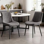 Boxed George Oliver 47.5cm H Upholstered Metal Upholstered Back Side Chair (Set of 2) (LOC: SR6.6.