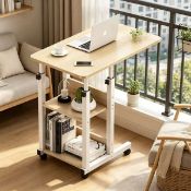 Boxed Height Adjustable Computer Table Standing Desk with Wheels Yellow (LOC: SR6(4.2)-KK1381 -
