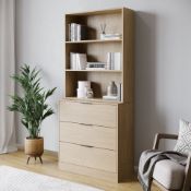 Boxed Ophe 180cm H x 60cm W Solid Wood Standard Bookcase (3 Shelves) 180cm H x 80cm W x 35cm D