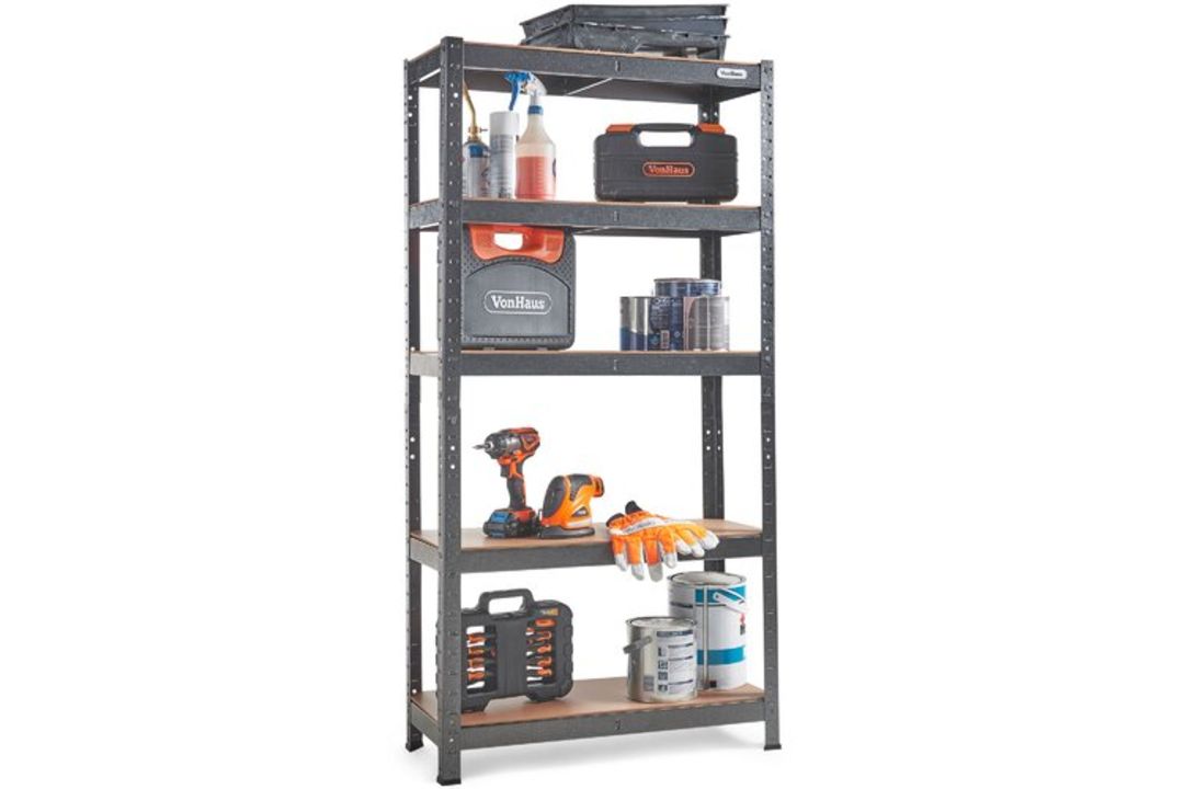 Boxed 5-Tier Metal Shelving Unit – Grey (150 X 75 X 30cm) (LOC: RS1.6-RR2220 - 1LP)