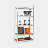 Boxed 5-Tier Galvanised Steel Shelving Unit – Silver (180 X 90 X 40cm) (LOC: RS1.6-RR2230 - 1LP)