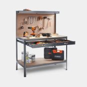 Boxed Workbench with Pegboard, Black (LOC: RS1.8-RR2317 - 1LP)