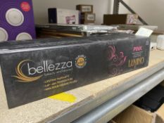 BRAND NEW BELLEZZA PINK LUMINO 1 1/4 INCH CERAMIC STRAIGHTENERS (LOC: S/R-BB1550 - 1P)