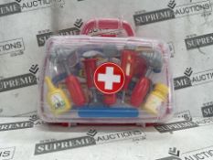 12 X BRAND NEW PETERKIN | Classic Doctor's Medical Carry Case Toy | 11 piece, brightly coloured,