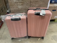 BRAND NEW SET OF 2 KONO PREMIUM LUGGAGE SET INCLUDING 28 INCH AND 24 INCH LUGGAGE BAGS IN NUDE AND
