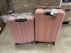 BRAND NEW SET OF 2 KONO PREMIUM LUGGAGE SET INCLUDING 28 INCH AND 24 INCH LUGGAGE BAGS IN NUDE AND