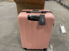 2 X BRAND NEW KONO PREMIUM 24 INCH DARK BLUE/BLACK 24 INCH LUGGAGE NUDE WITH SECURITY LOCK RRP £
