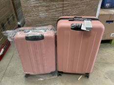 BRAND NEW SET OF 2 KONO PREMIUM LUGGAGE SET INCLUDING 28 INCH AND 24 INCH LUGGAGE BAGS IN NUDE AND