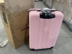 2 X BRAND NEW KONO PREMIUM 24 INCH DARK BLUE/BLACK 24 INCH LUGGAGE NUDE WITH SECURITY LOCK RRP £