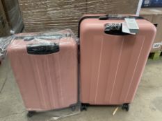 BRAND NEW SET OF 2 KONO PREMIUM LUGGAGE SET INCLUDING 28 INCH AND 24 INCH LUGGAGE BAGS IN NUDE AND