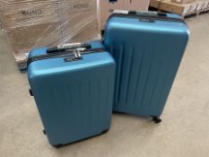 BRAND NEW SET OF 2 KONO PREMIUM LUGGAGE SET INCLUDING 28 INCH AND 24 INCH LUGGAGE BAGS IN NAVY AND