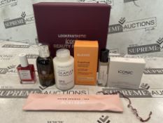 LOOK FANTASTIC 7 PIECE ICONIC BEAUTY PRESENT GIFT SETS INCLUDING OLAPLEX, MOLTON BROWN ETC (LOC: