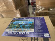 BRAND NEW Alpine Corporation 3-Piece Bistro Set with Folding Table and 2 Chairs, Durable Steel
