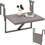 BRAND NEW Interbuild Toronto Balcony Table, Adjustable, 60 x 70 cm, FSC Acacia Wood, Folding