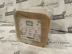 24 X BRAND NEW PACKS OF 50 CHIC LEAF PALM LEAF PLATES 15.2CM RRP £21 PER PACK (LOC: 42.4-HH2428 -