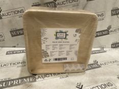18 X BRAND NEW PACKS OF 50 CHIC LEAF 20.3CM PALM LEAF PLATES RRP £20 EACH (LOC: 19.7-HH2306 - 3P)